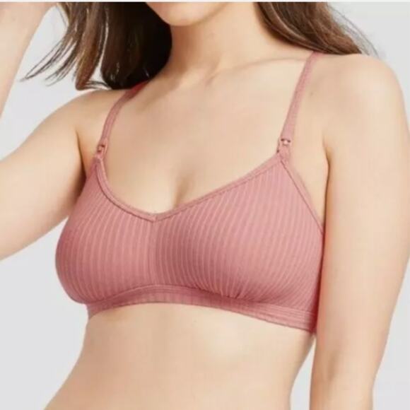 Auden Other - Auden Women's Nursing Wirefree Racerback Bralette Pink Size XS